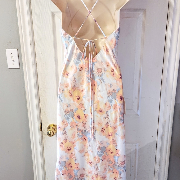 NWT Floral Satin Slip Dress - Picture 5 of 13
